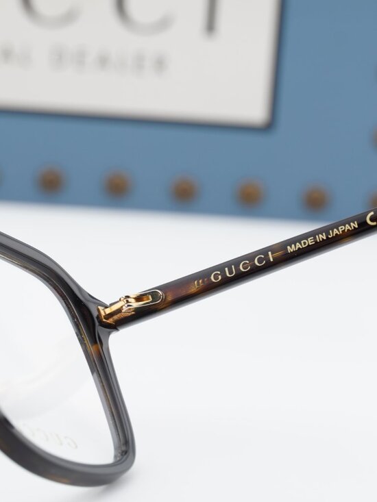 Gucci GG1078O 003 Square Eyeglasses – Havana 56mm main image 5
